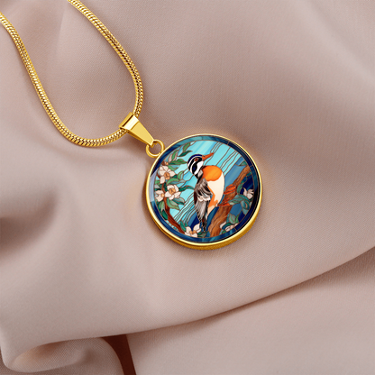 Mandarin Duck Necklace – Stained Glass Bird Pendant