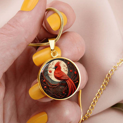 Red Cardinal Necklace on Branch | Cardinal Bird Gift