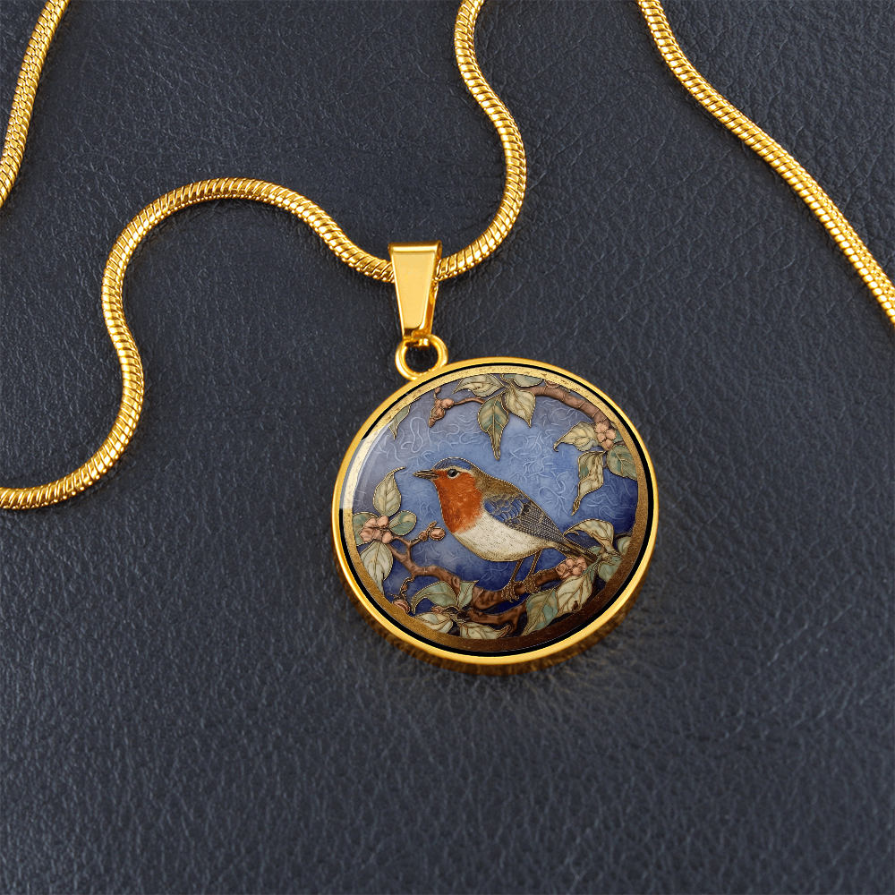 Robin Necklace – Cloisonné-Inspired Bird Pendant Jewelry