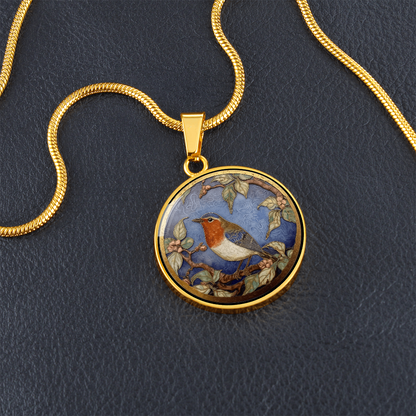 Robin Necklace – Cloisonné-Inspired Bird Pendant Jewelry