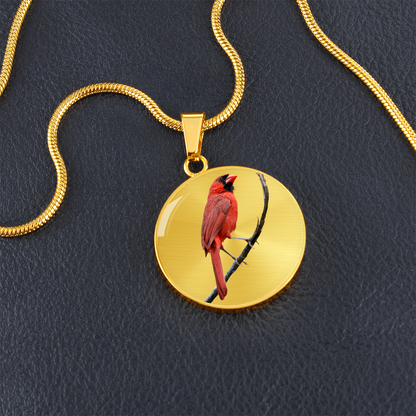 Realistic Northern Cardinal Necklace – Red Bird Portrait Pendant