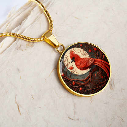 Red Cardinal Necklace on Branch | Cardinal Bird Gift