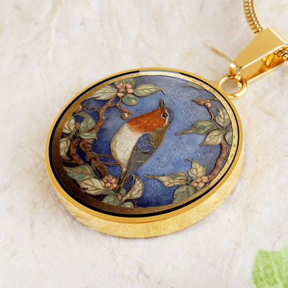 Robin Necklace – Cloisonné-Inspired Bird Pendant Jewelry