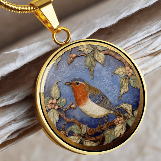 Robin Necklace – Cloisonné-Inspired Bird Pendant Jewelry