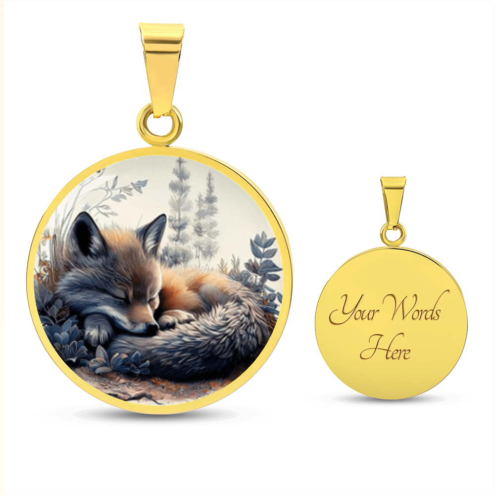 Sleeping Fox Necklace – Watercolor Wildlife Pendant