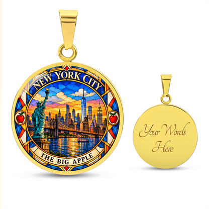 New York City Skyline Necklace – Stained Glass NYC Pendant