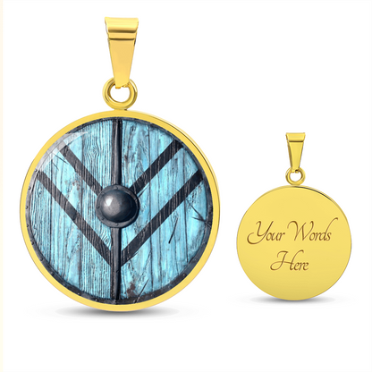 Viking Shield Necklace – Blue Shieldmaiden Pendant