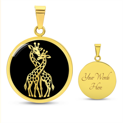 Two Giraffes Necklace – Intertwined Wildlife Love Pendant