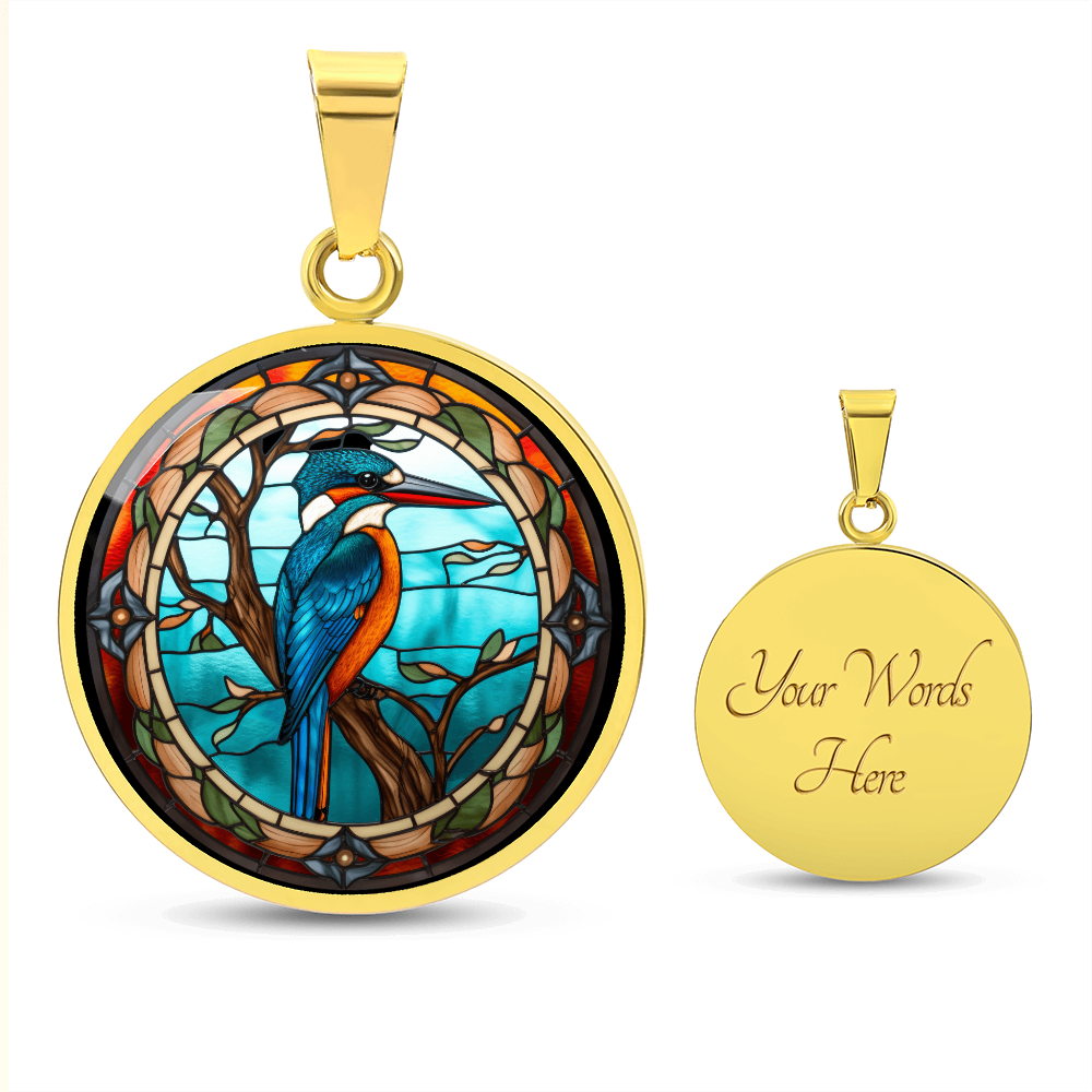 Kingfisher Necklace – Glass Art-Inspired Bird Pendant