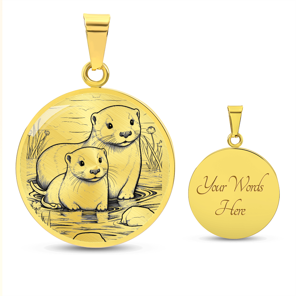 Sea Otter Together Necklace – Meaningful Two Otters Pendant
