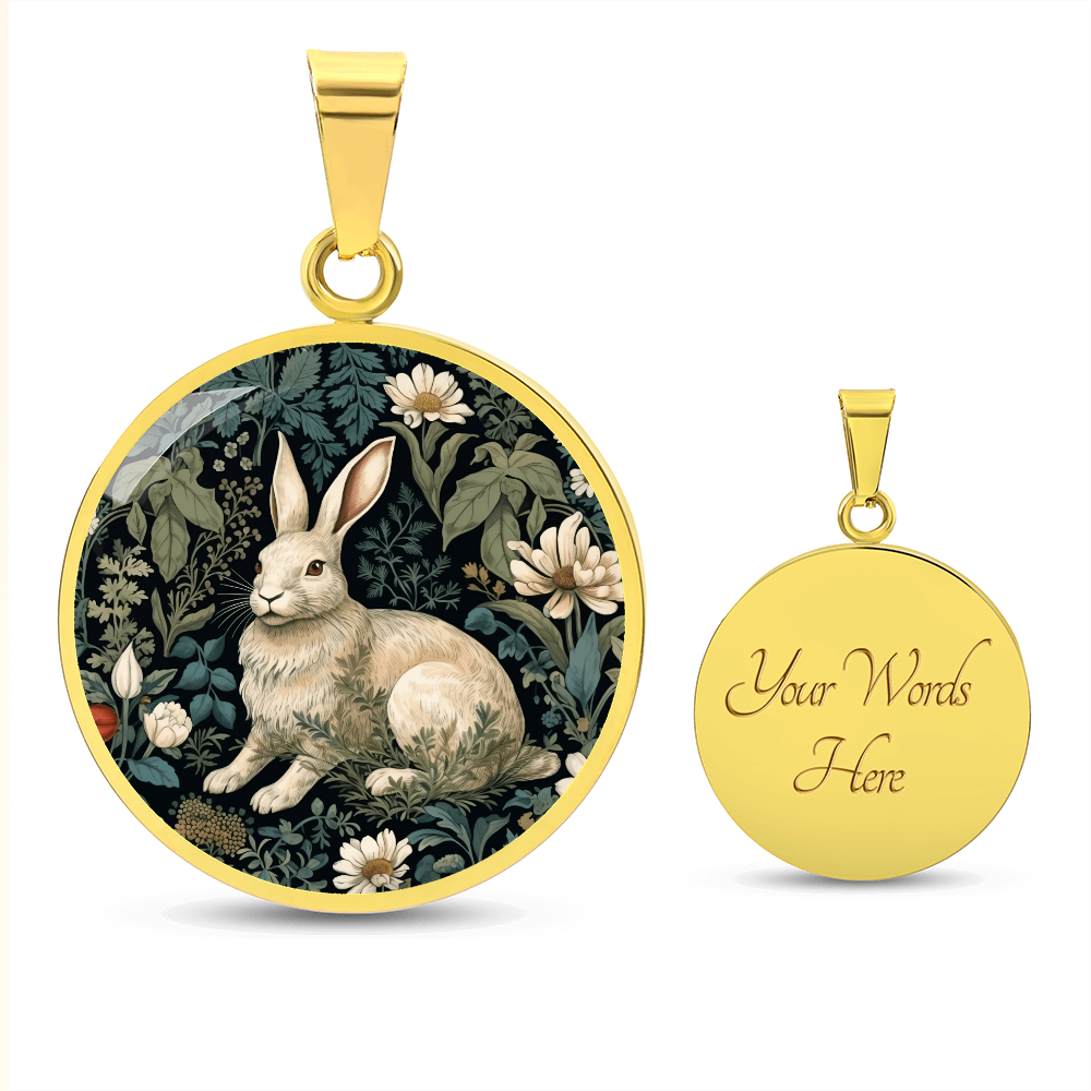 Botanical Garden Rabbit Necklace – Vintage Floral Pendant