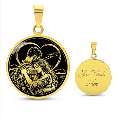 Reverse side of military couple necklace with optional personalized engraving, if shown.