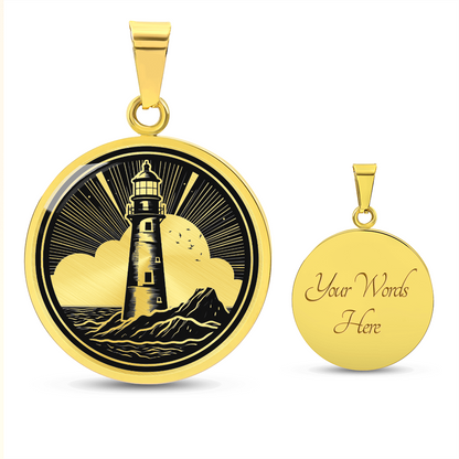 Lighthouse Necklace – Personalized Nautical Pendant
