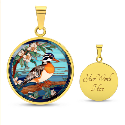 Mandarin Duck Necklace – Stained Glass Bird Pendant