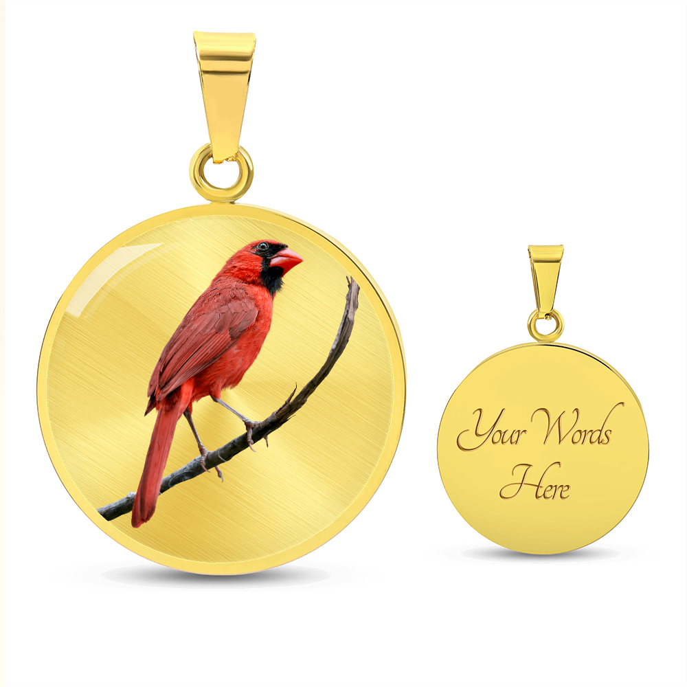 Realistic Northern Cardinal Necklace – Red Bird Portrait Pendant