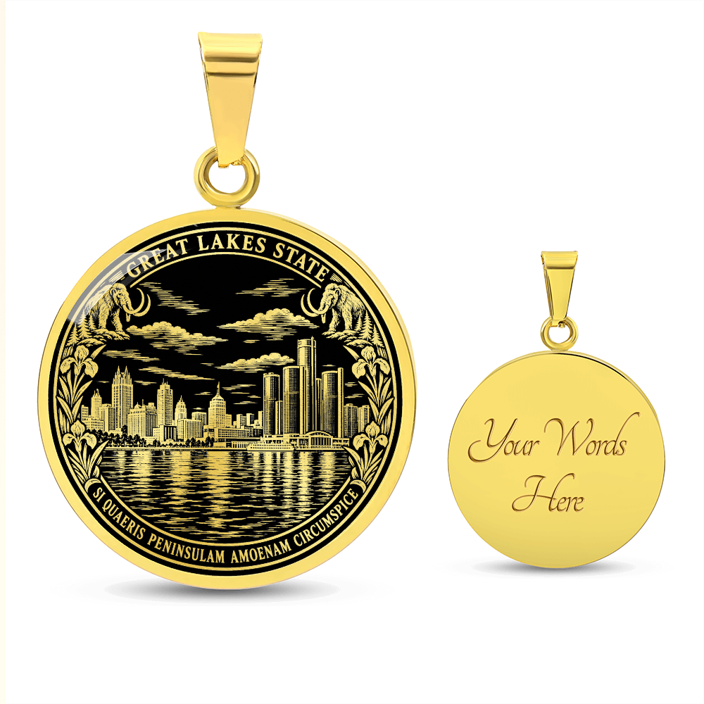 Detroit Skyline Necklace – Great Lakes Michigan Pendant