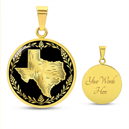 Texas Bluebonnet Necklace – Texas State Linocut Pendant