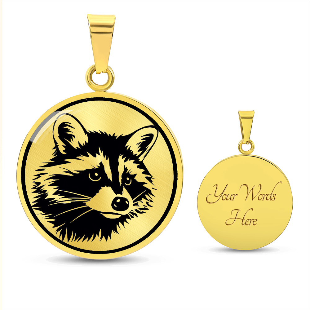 Raccoon Necklace – Black & White Woodland Animal Pendant