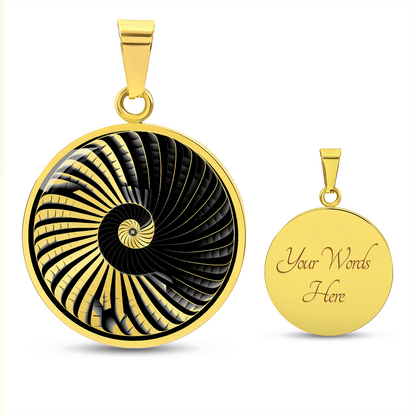Golden Spiral Staircase Necklace – Optical Illusion Pendant