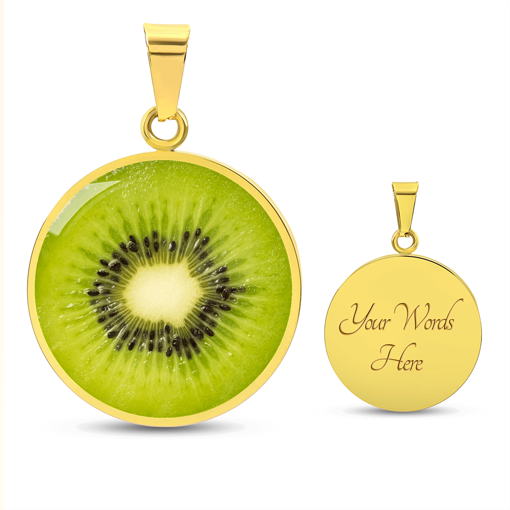 Kiwi Slice Necklace – Bright Green Fruit Pendant