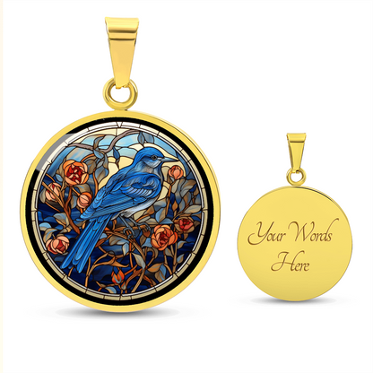 Blue Jay Necklace – Cloisonné-Inspired Bird Pendant