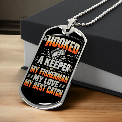Romantic fishing necklace gift for fisherman boyfriend or husband