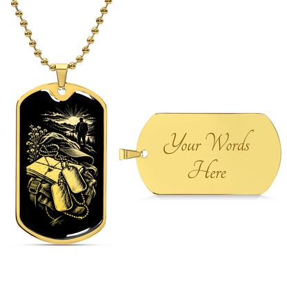 Military Long Distance Dog Tag Necklace – Deployment Gift