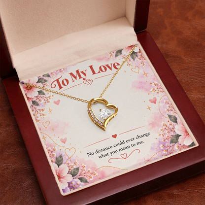 Forever Love Heart Necklace – Long Distance Message Card Gift