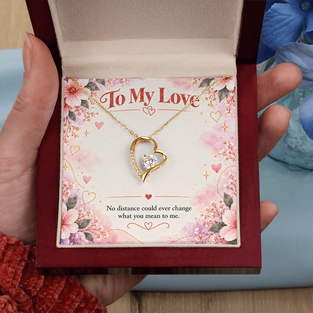 Forever Love Heart Necklace – Long Distance Message Card Gift