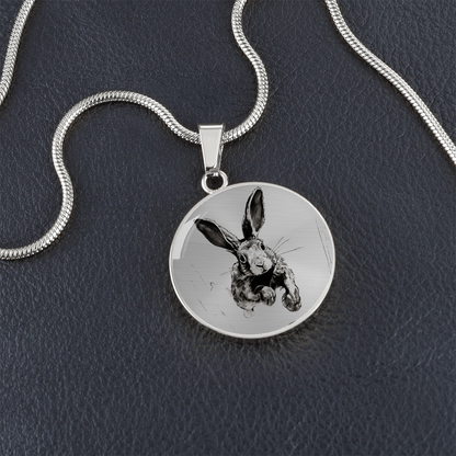 Hare Pendant Necklace – Engravable Silver or Gold Keepsake