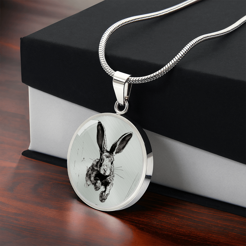 Hare Pendant Necklace – Engravable Silver or Gold Keepsake