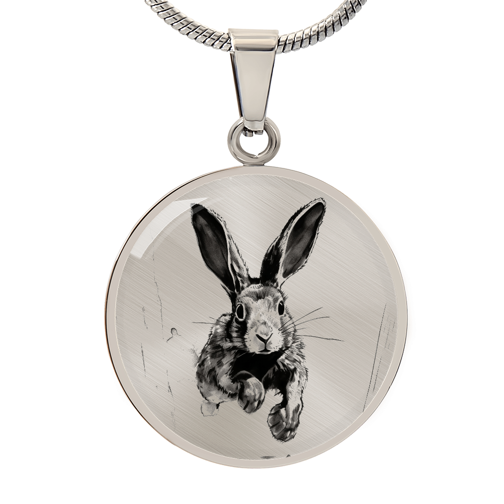 Hare Pendant Necklace – Engravable Silver or Gold Keepsake