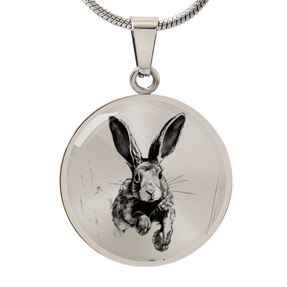 Hare Pendant Necklace – Engravable Silver or Gold Keepsake