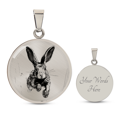 Hare Pendant Necklace – Engravable Silver or Gold Keepsake