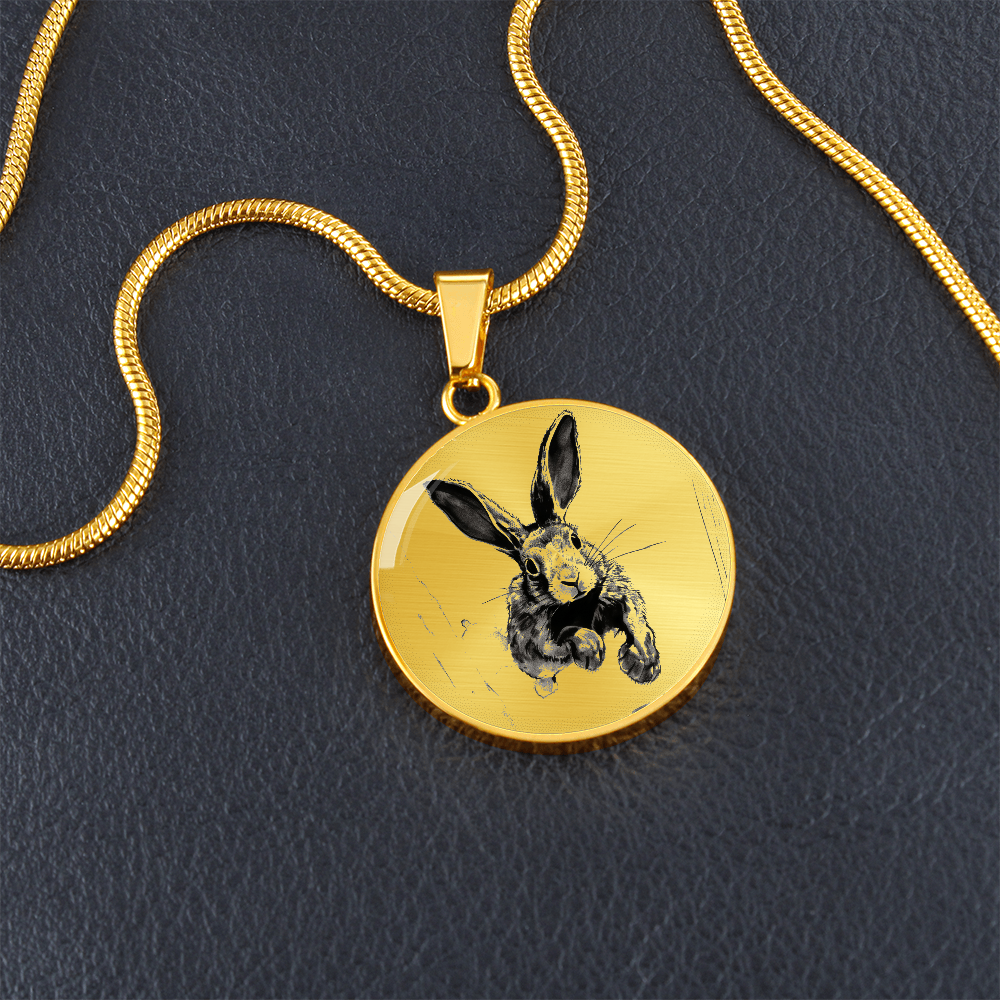 Hare Pendant Necklace – Engravable Silver or Gold Keepsake