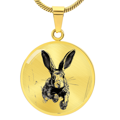 Hare Pendant Necklace – Engravable Silver or Gold Keepsake