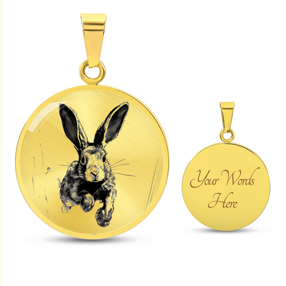 Hare Pendant Necklace – Engravable Silver or Gold Keepsake