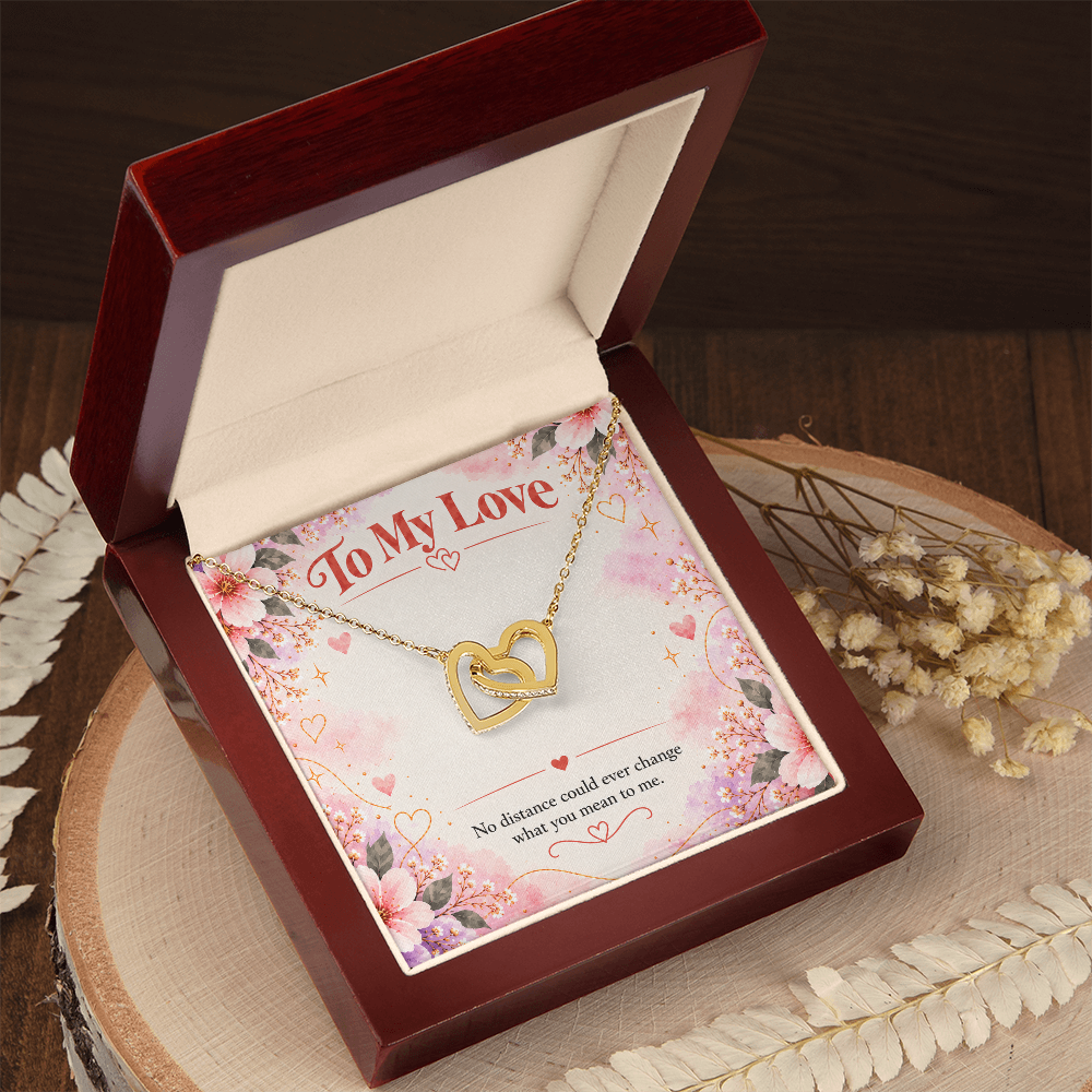 Interlocking Hearts Necklace – Long Distance Love Gift