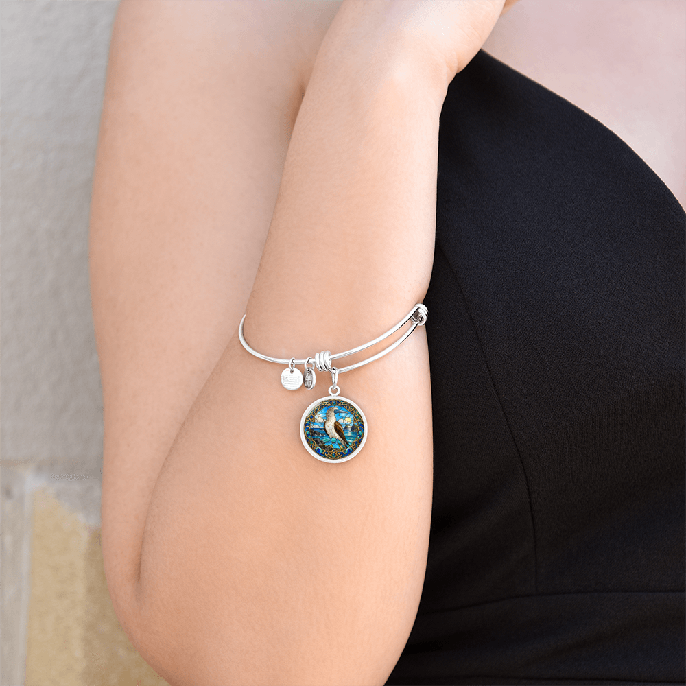 Booby bird bracelet worn on wrist