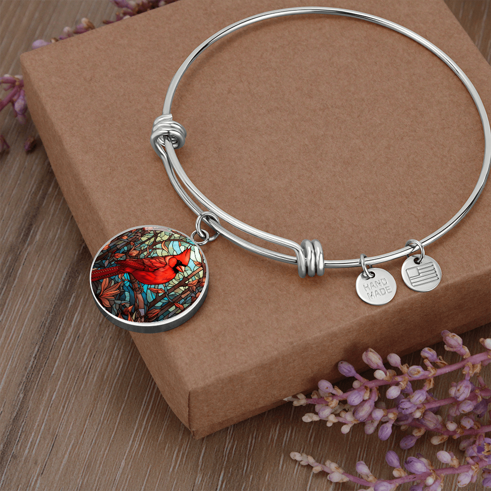 Red cardinal bracelet gift for bird lovers and meaningful remembrance