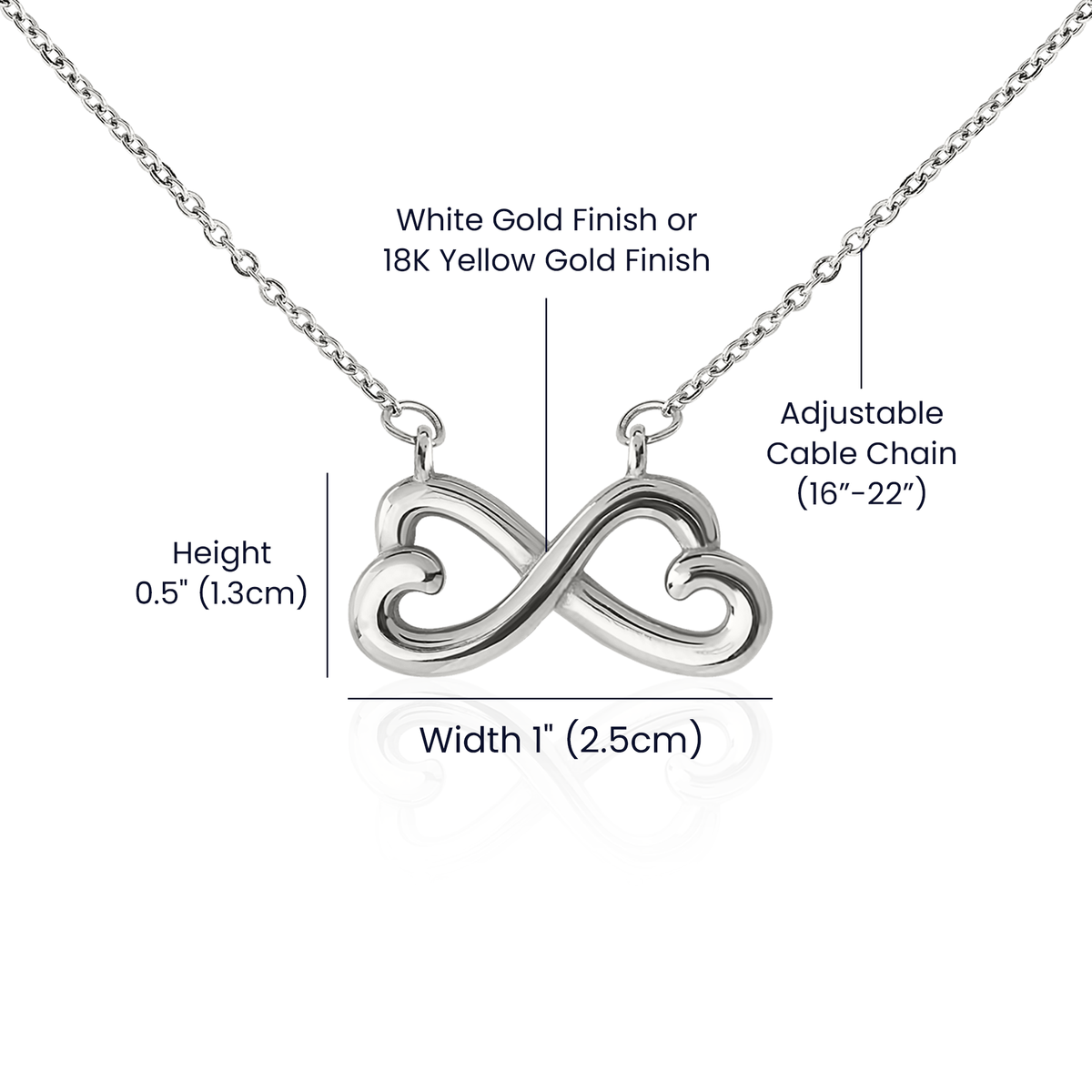 Long Distance Love Necklace – Infinity Hearts Message Card Gift
