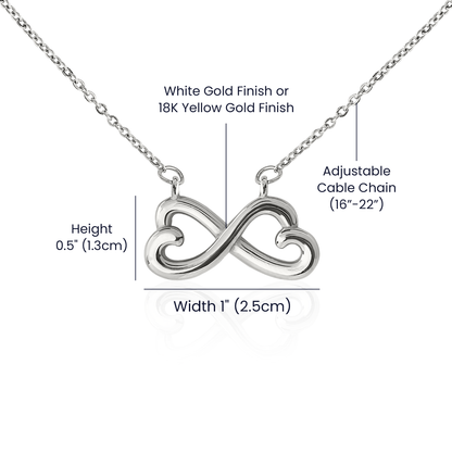 Long Distance Love Necklace – Infinity Hearts Message Card Gift