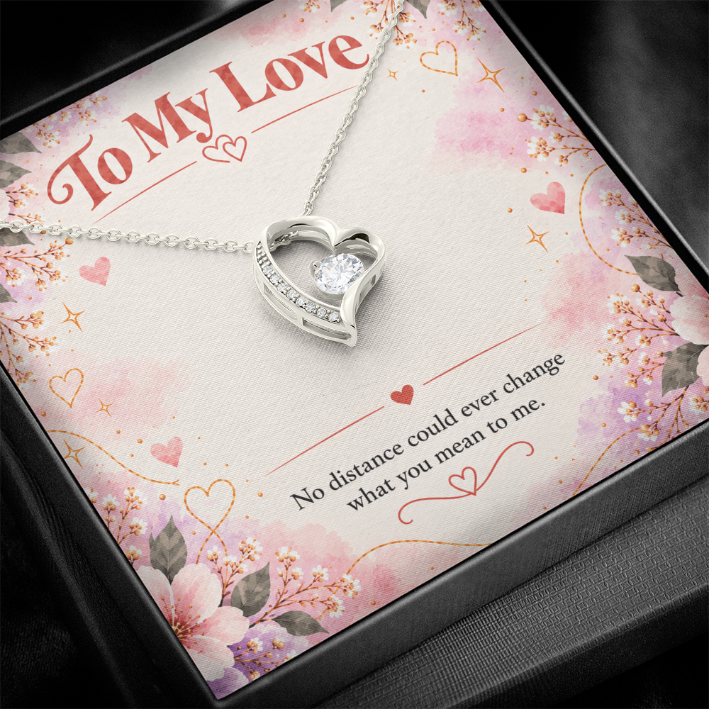 Forever Love Heart Necklace – Long Distance Message Card Gift