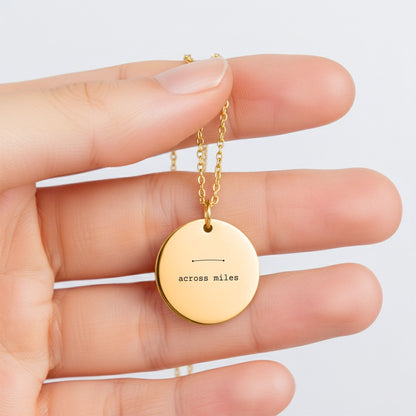 Across Miles Necklace – Minimalist Long Distance Love Keepsake