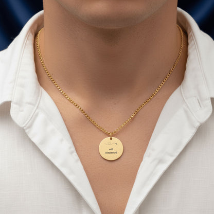 Still Connected Necklace – Long Distance Relationship Gift, Personalized Engraved Pendant (Across Miles)