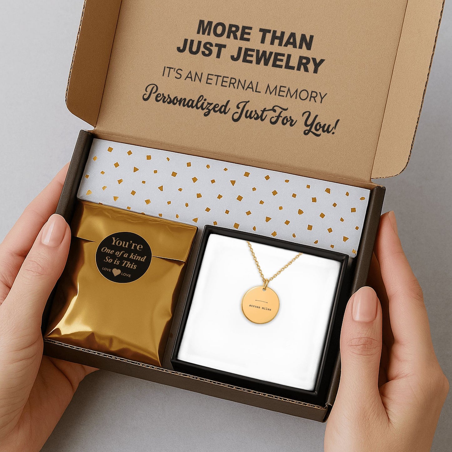 Across Miles Necklace – Minimalist Long Distance Love Keepsake