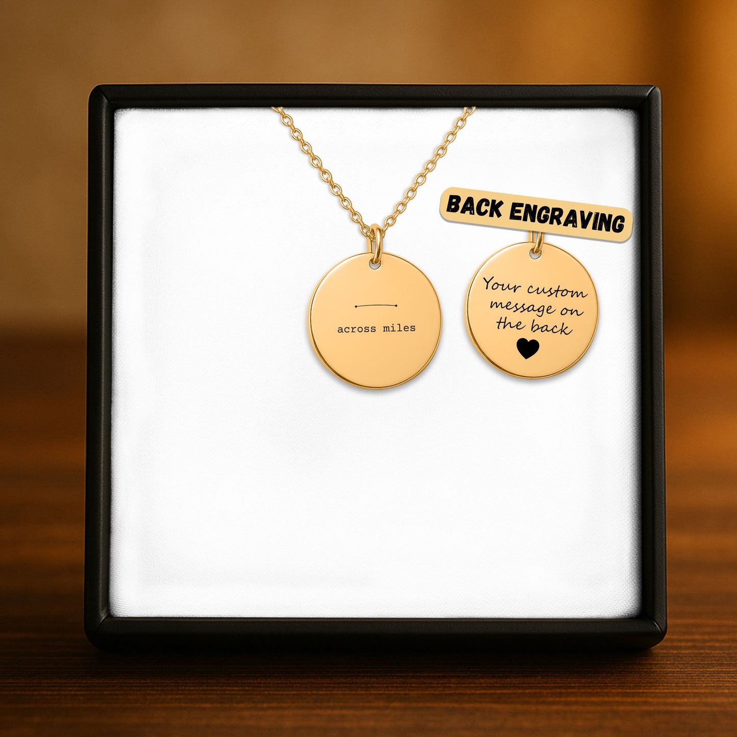 Across Miles Necklace – Minimalist Long Distance Love Keepsake