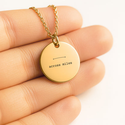 Across Miles Necklace – Minimalist Long Distance Love Keepsake