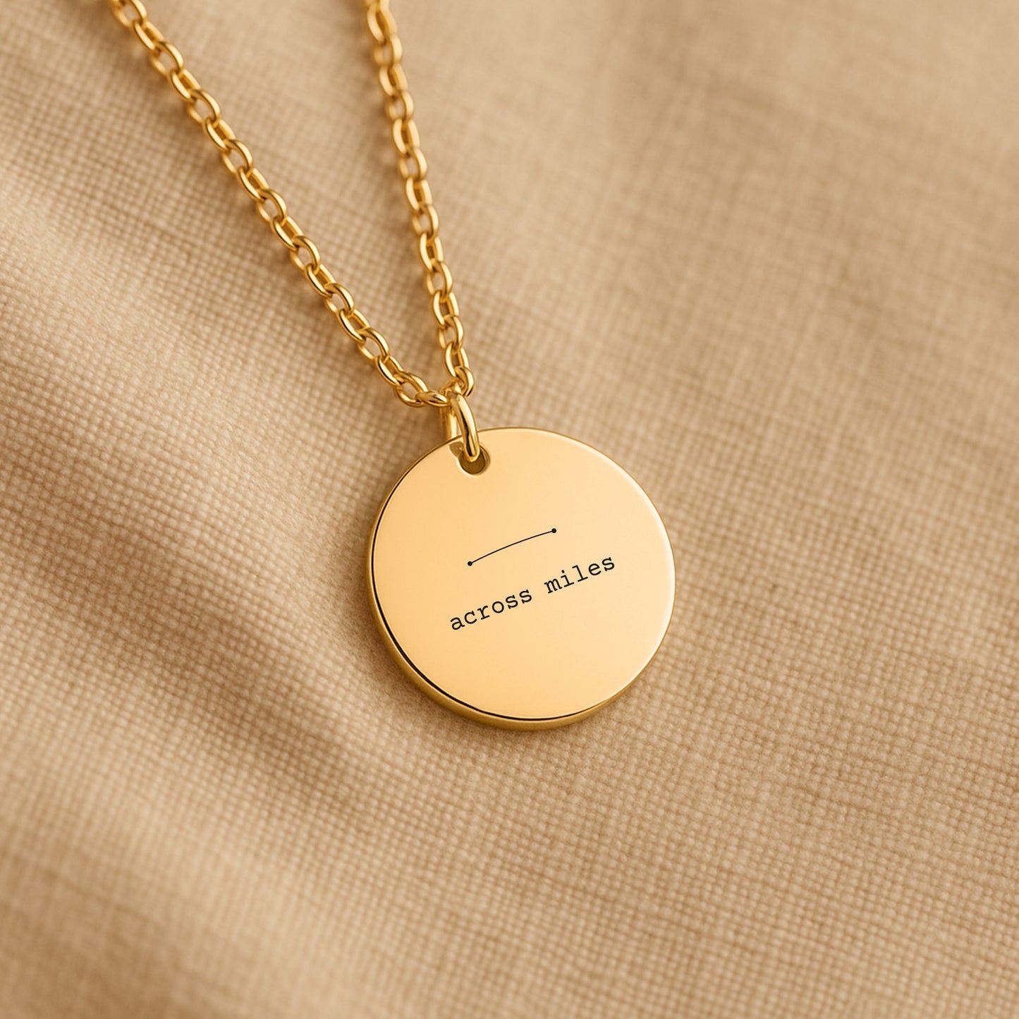 Across Miles Necklace – Minimalist Long Distance Love Keepsake