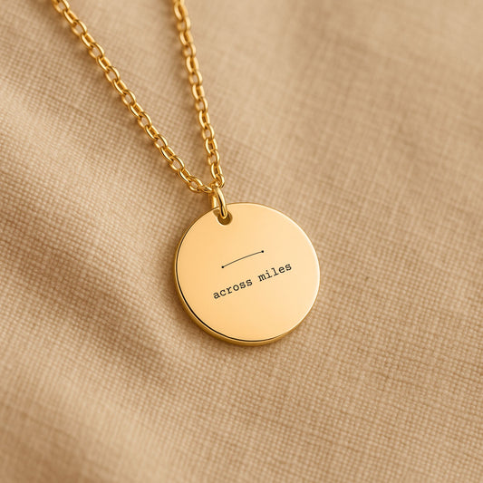 Across Miles Necklace – Minimalist Long Distance Love Keepsake